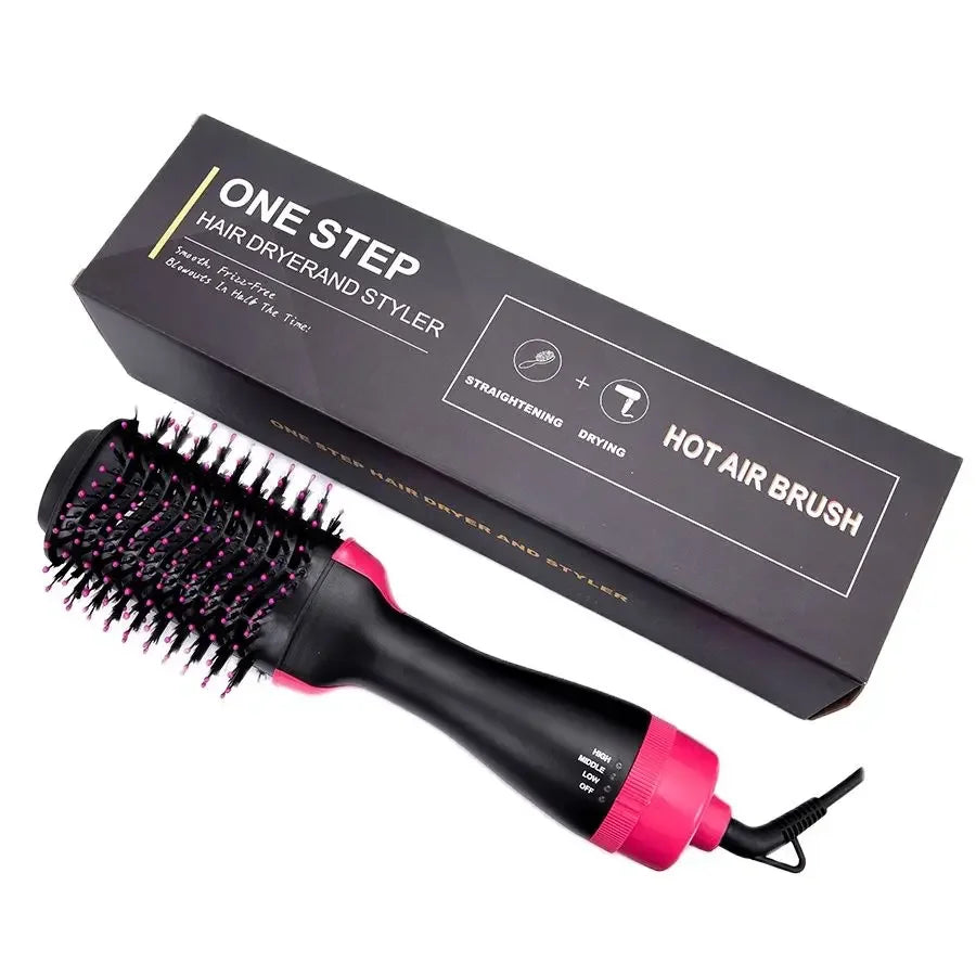 Salon‑Style 4‑in‑1 Hot Air Hair Brush – Dryer, Straightener, Curler & Volumizer in One
